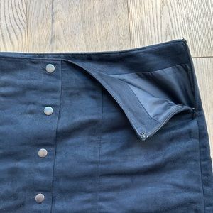 Faux leather mini skirt. Dark blue